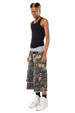 WASHED CAMO CARGO SHORTS