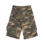 WASHED CAMO CARGO SHORTS