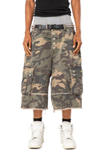 WASHED CAMO CARGO SHORTS